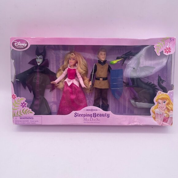NEW Disney Store Sleeping Beauty Mini Doll Set of 4...